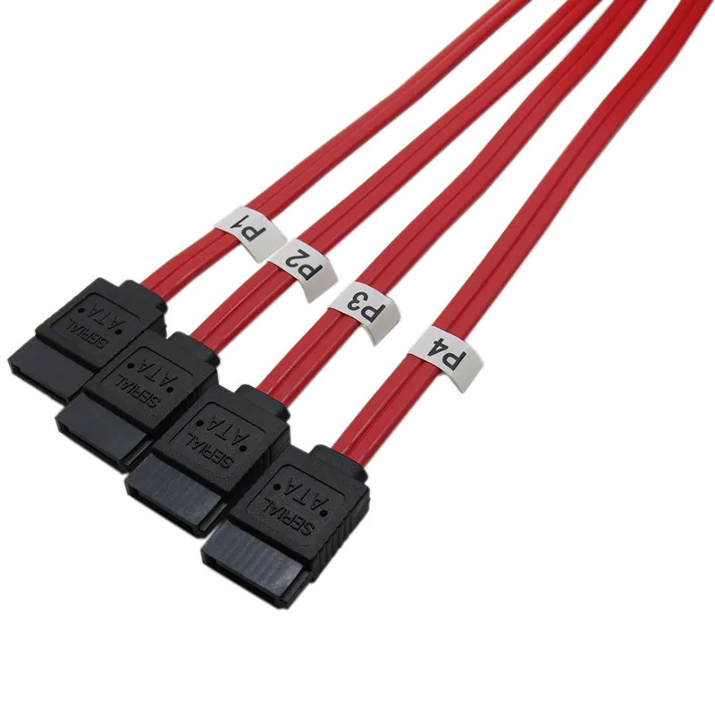 Горячая распродажа 50 см красный мини sas 4i 36p SFF-8087 к sata 7p hd дисковый кабель
