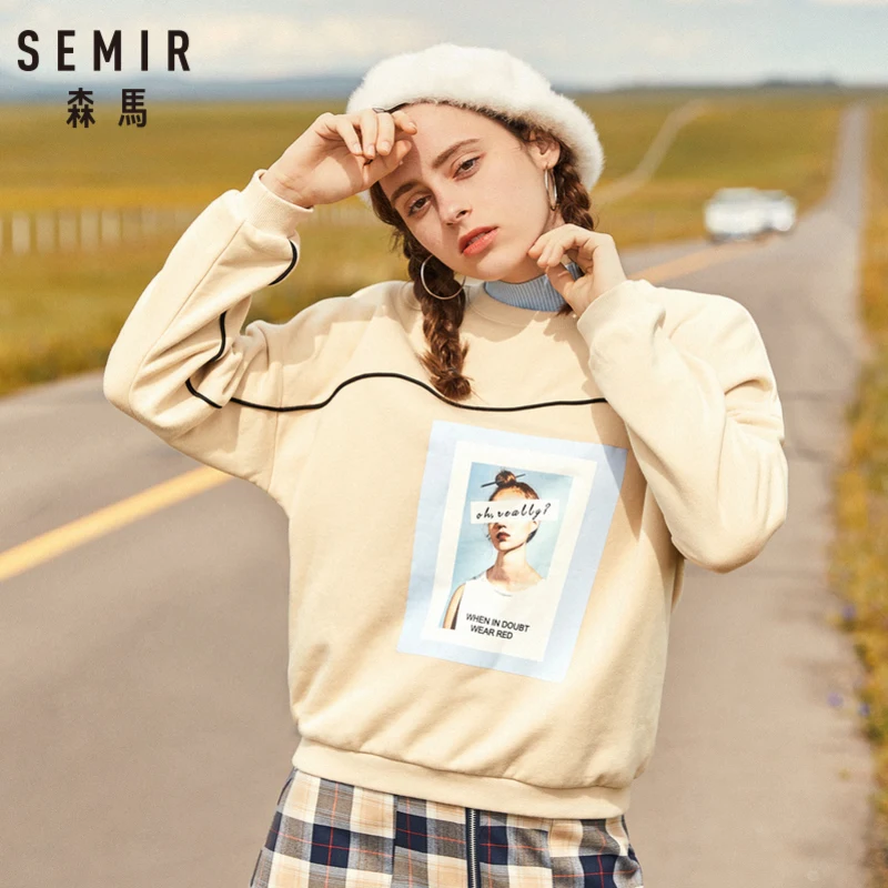 Свитшот SEMIR женский с флисовой подкладкой пуловер свитшот круглым вырезом