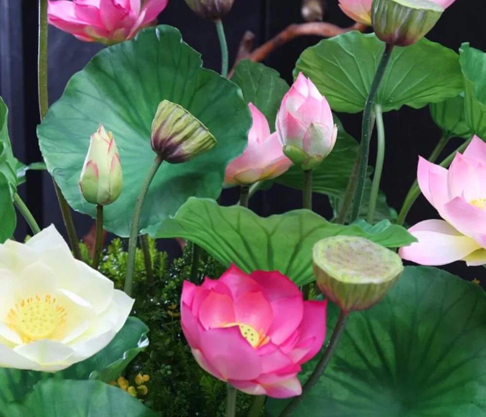 5 шт. из искусственной кожи зеленые листья лотоса листьями для свадьбы свадебный