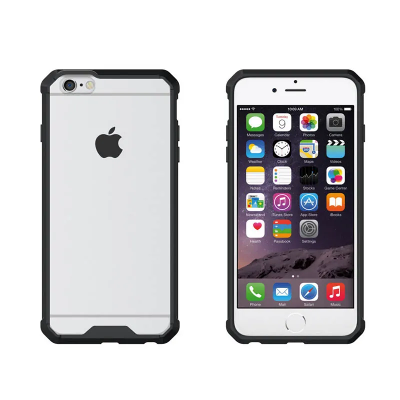 Противоударный бронированный чехол для Iphone 6 Plus с двумя SIM картами прозрачная