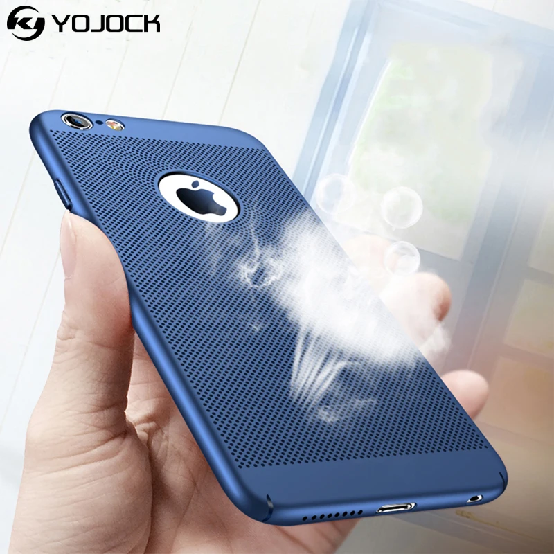 YOJOCK дышащий чехол для телефона IPhone 7 8 Plus 6s 5S SE ударопрочный задней панели ПК