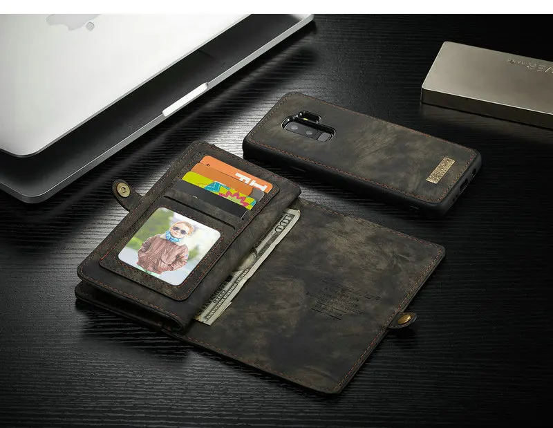 CaseMe кожаный чехол для Galaxy S9 Plus съемная 2 в 1 молния Кредитная карта кошелек для денег и карт чехол для samsung Galaxy S9 плюс Чехол