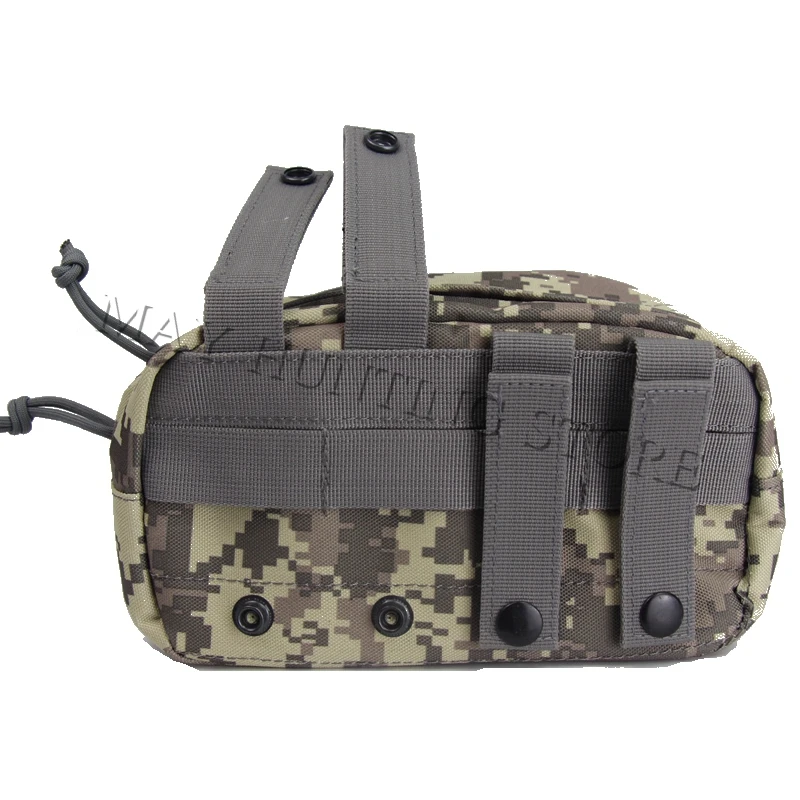 

US Army ACU Tactical Emergency Survival pocket Outdoor double zipper Camping Hunting Tool pouch Horizontal Molle Pouch Waist Bag