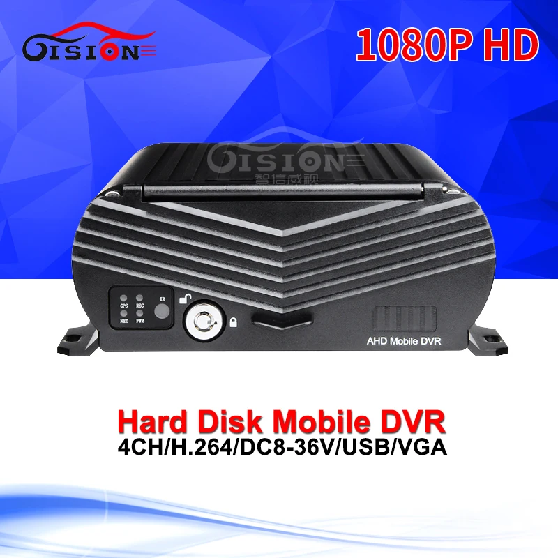 

New Gision H.264 4Channel Vehicle Car DVR Recorder Video Playback Loop Recording Support Hard Disk SD 1080P AHD HDD Mobile Dvr