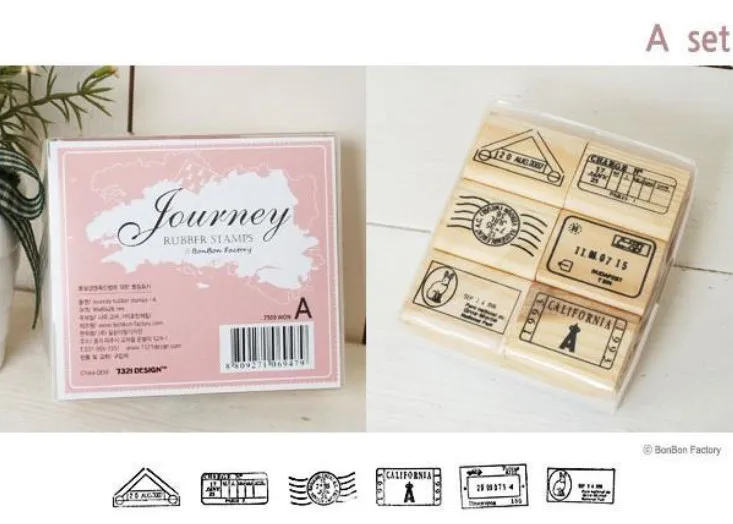 Vintage postmark stamp Postmarked air travel record 6 PCS per set 4 design is optional Wholesale free shipping|travel messenger|travel carset driver