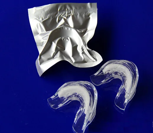 

Free Shipping 100 pcs/lot teeth whitening gel prefilled trays ,44% carbamide peroxide gel preloaded mouth trays