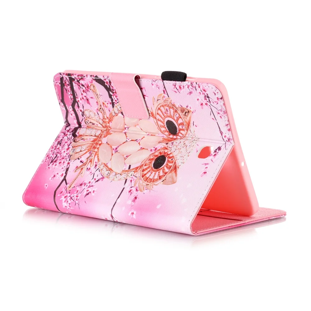 Модный чехол кошелек из искусственной кожи с цветами и бабочками для Samsung Galaxy Tab S2