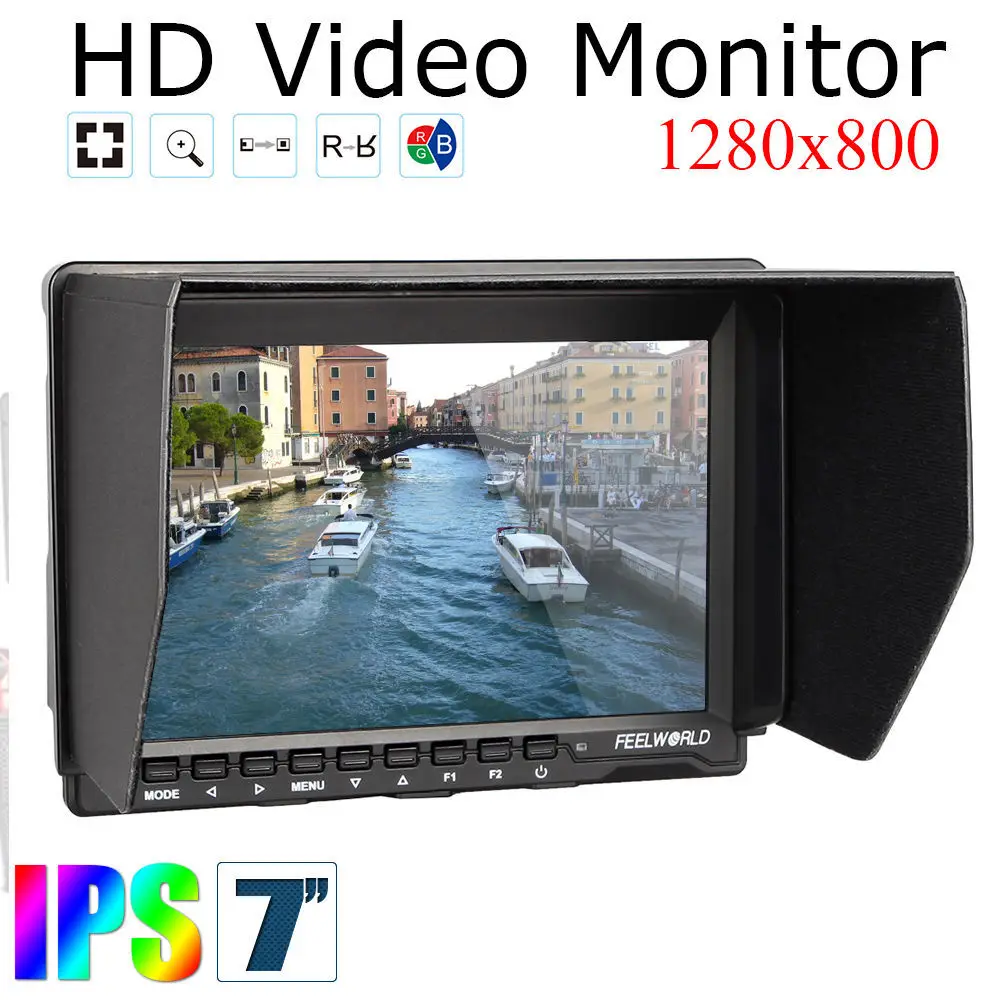 Feelworld 7 &quotIPS ультратонкий дизайн 1280x800 HD HDMI на камеру полевой монитор с сенсорным