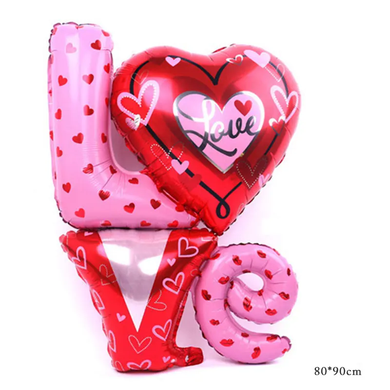 Хит 1 шт. надпись Love Teddy Bear любовь красные губы поцелуй фольгированный шар