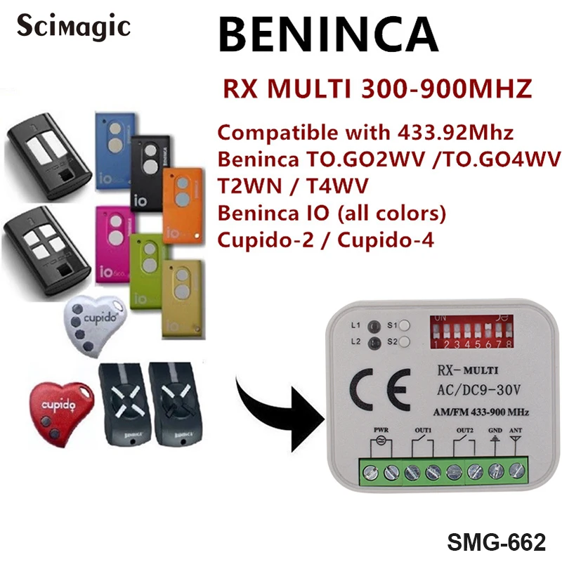 Beninca TO. GO 2WV гаражная дверь совместимый передатчик Beninca плавающий код приемник дистанционного управления