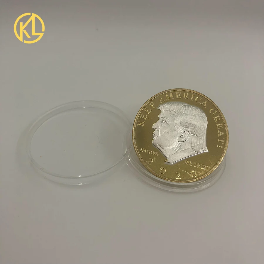 CO002 2020 США серебро и золото покрытием Трамп памятная монета держать AMERICA GREAT Non