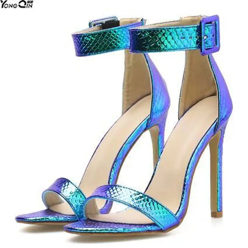 

Summer fashion sexy snake pattern women sandals buckle high heel women's sandals