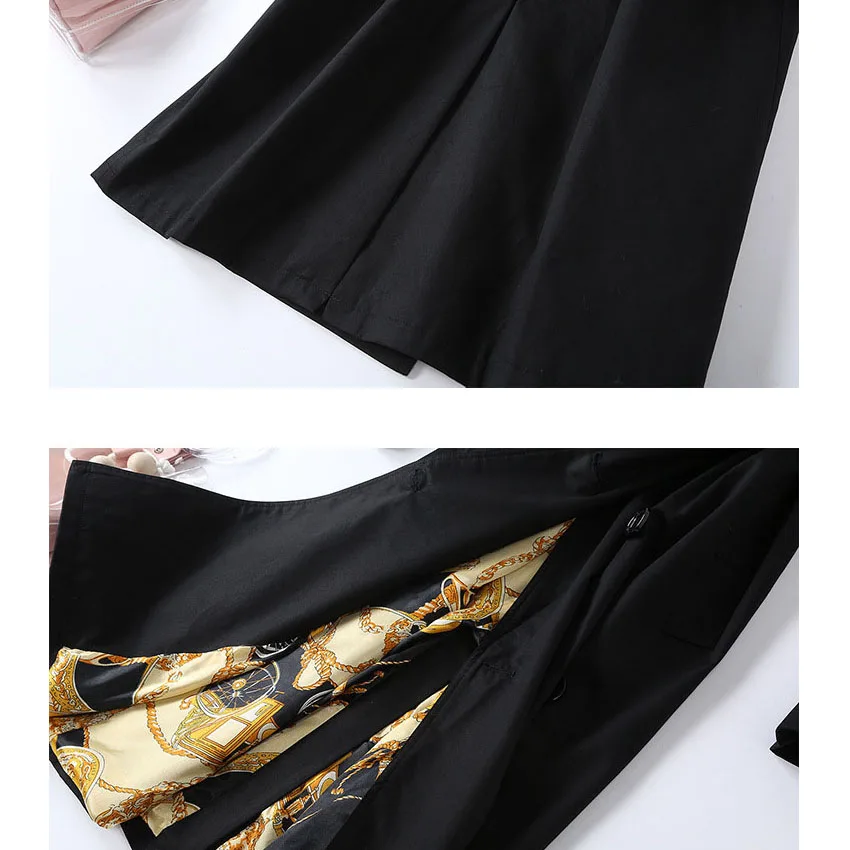 Женский Тренч с регулируемым поясом повседневное пальто отложным воротником