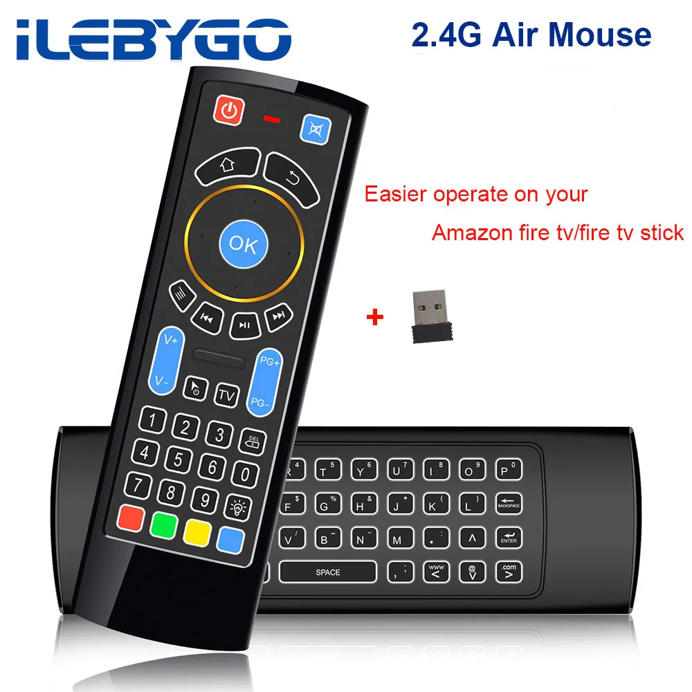 2 4G Беспроводной клавиатура Управление Bluetooth Remote Fly Air Мышь для Amazon огонь ТВ Android