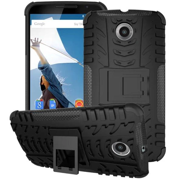 Тяжелый броня Ударопрочный Гибридный Твердый Прочный Резиновый Чехол-подставка Для Motorola Google Nexus 6 XT1103 (8 Цветов)