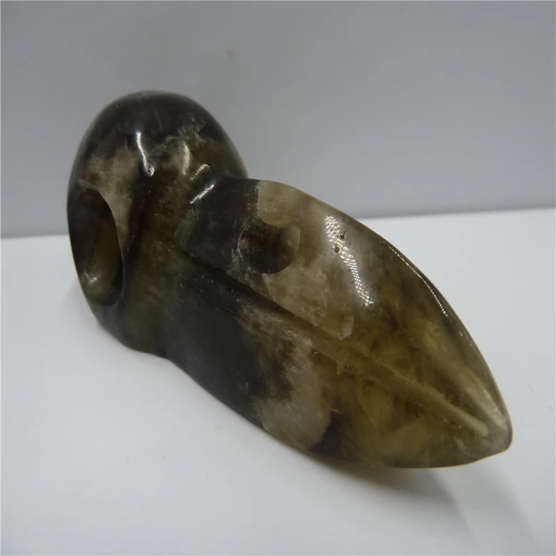 Натуральный кристалл дымчатого кварца Птица Череп T162|Камни| |