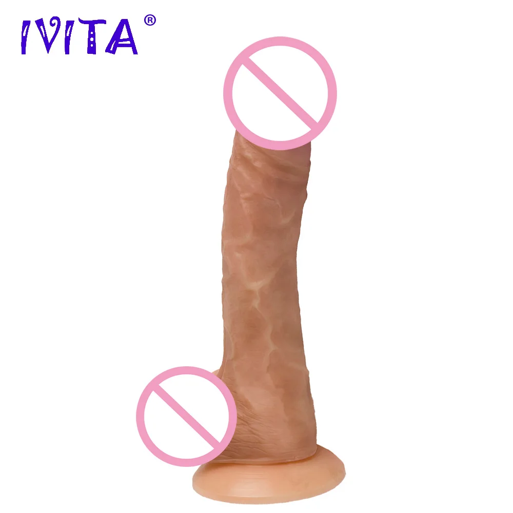 IVITA из мягкого силикона с рисунком Большой реалистичный фаллоимитатор на