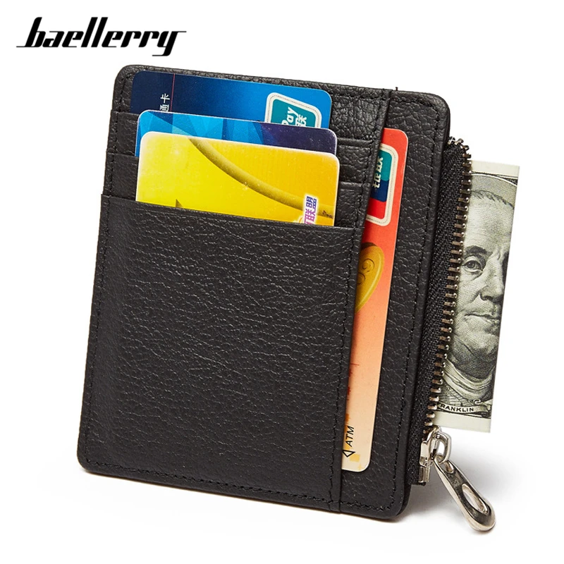 Baellerry 100% корова натуральная кожа мужской кошелек для карт супер тонкий маленький