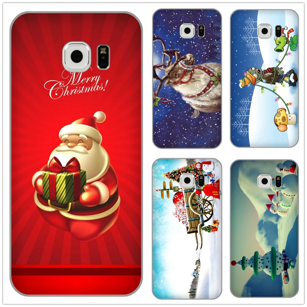 Санта Клаус Рождественская силиконовая чехол для samsung Galaxy S2 S3 S4 S5 мини S6 S7 край S8 S9