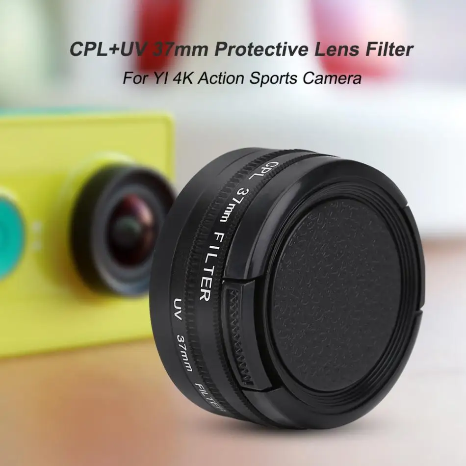 37 мм CPL+ UV фильтр объектива для YI 4K экшн Спортивная камера защитная крышка переходное кольцо