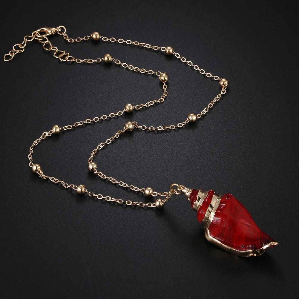 Женское Ожерелье из ракушек с золотой цепочкой