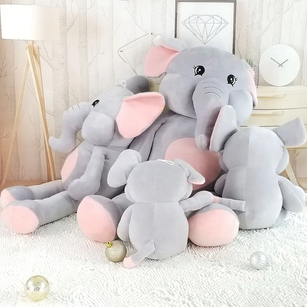 Гигантский мультяшный слон 1 шт. 75/100 см мягкая плюшевая кукла милый животное