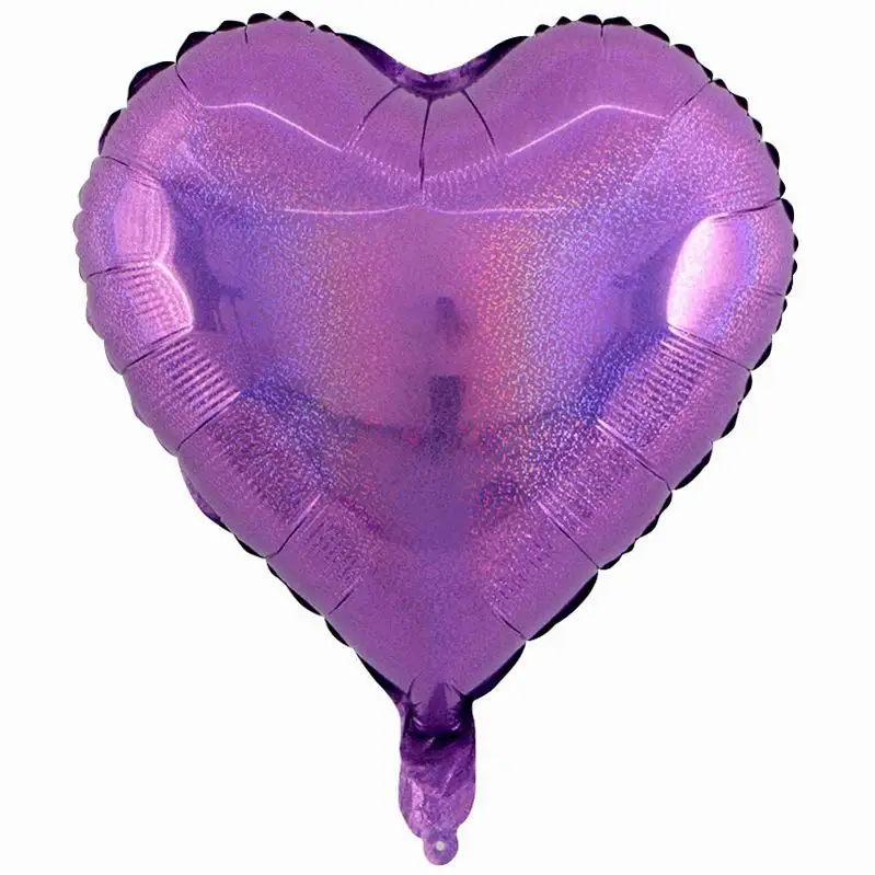 light purple heart 50 шт./лот 18 дюймов блестящая Лазерная Звезда Сердце воздушные шары с гелием блеск шар День Святого Валентина Свадьба День Рождения Декор - Цвет: light purple heart