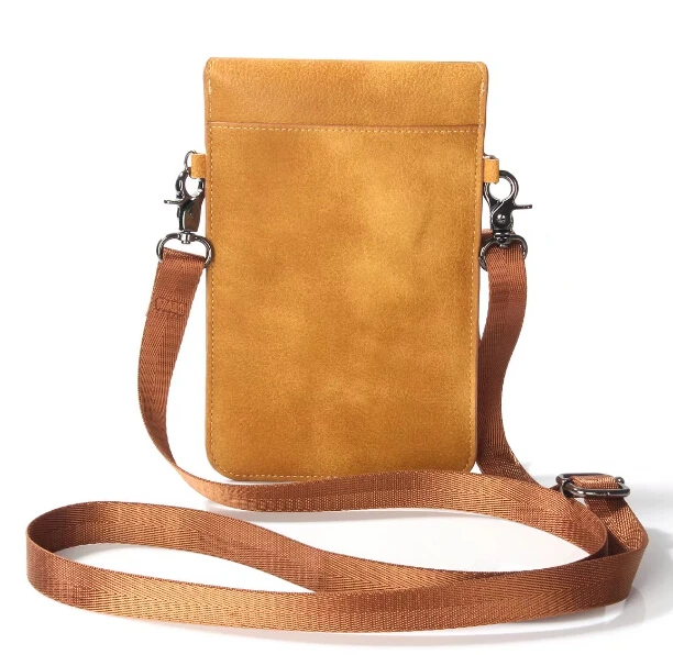 Плечевой ремень мобильный телефон кожаный чехол-бумажник с отделениями для карт