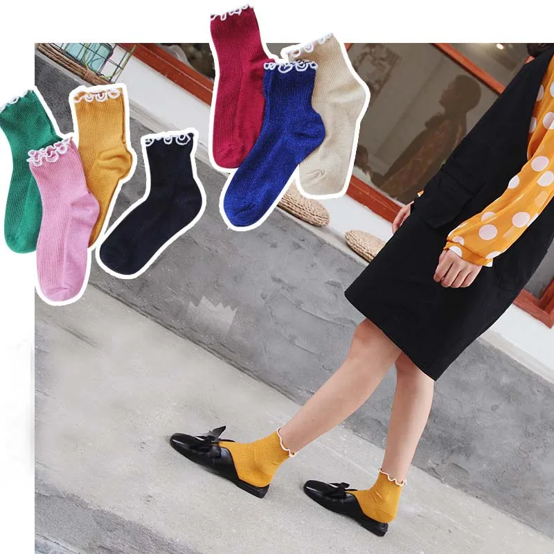 1 пара корейский Стиль модная повседневная хлопковая Футболка со смешным