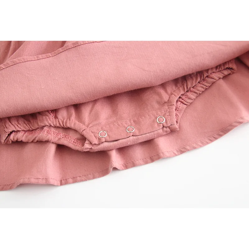 Cute Toddler Baby Girls Pink Corduroy Ruffles Dress Neckline Infant Fashion Spring Autumn Clothes | Детская одежда и обувь