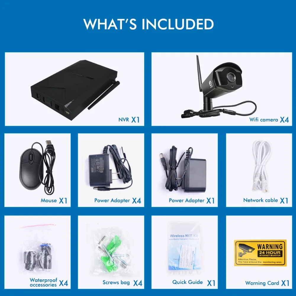 Jooan 8CH CCTV Системы Беспроводной 960 P NVR 8 шт. 1.3MP ИК Открытый P2P Wi Fi ip безопасности