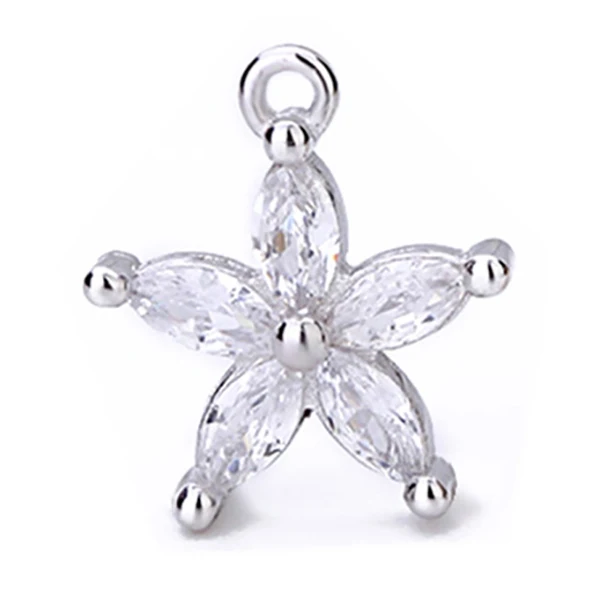 Style 6 Platinum Стерлингового серебра 925 аксессуары ручной работы DIY серьги ожерелье браслет кулон инкрустированный драгоценный камень для изготовления ювелирных украшений - Цвет: Style 6 Platinum