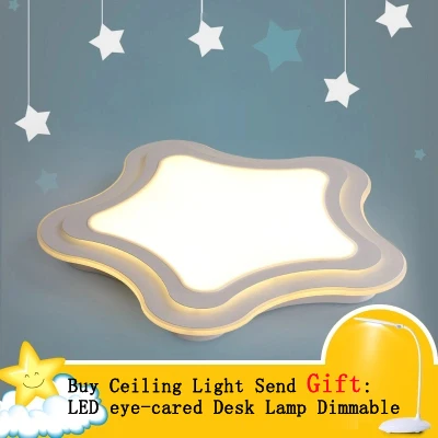 

Ultra thin modern LED Iron Acrylic Dimmable Star ceiling lights children's room with remote control, LED Desk Lamp (Gift)