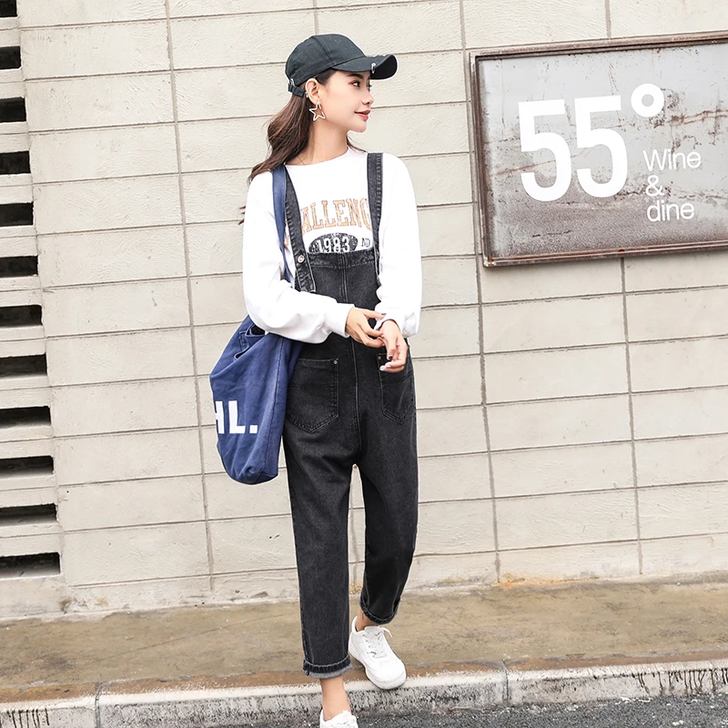 Новинка весна осень 2019 женские модные свободные джинсовые комбинезоны|loose jeans|jeans