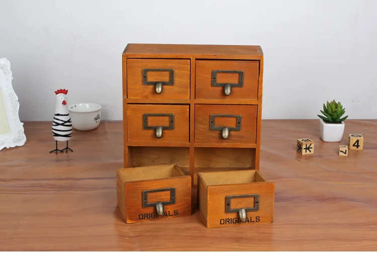 1 шт. Zakka 6 ящик для хранения продуктов винтажный деревянный шкаф с отделкой