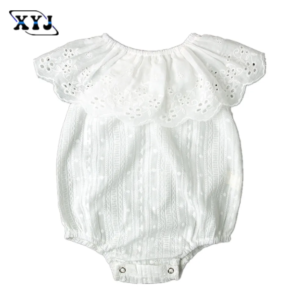 Лето 2017 г. белый Комбинезоны для малышек маленьких Обувь девочек Кружево