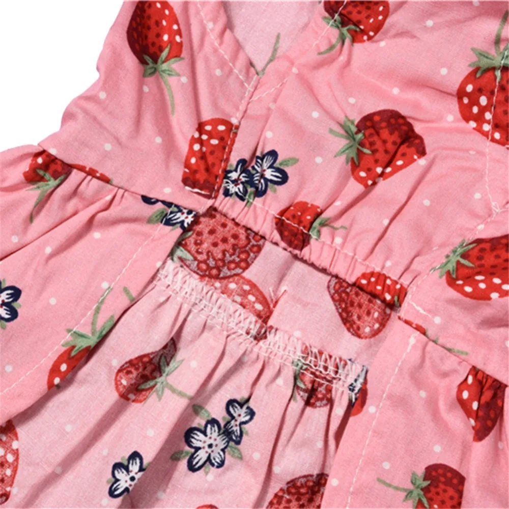 Платье для собак с клубничкой одежда юбка принцессы платья маленьких кошек