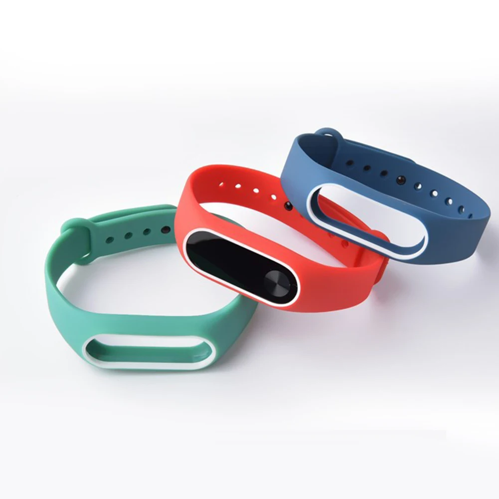 Двойной цвет mi band 2 аксессуары pulseira ремешок замена силиконовый для xiaomi mi2 умный