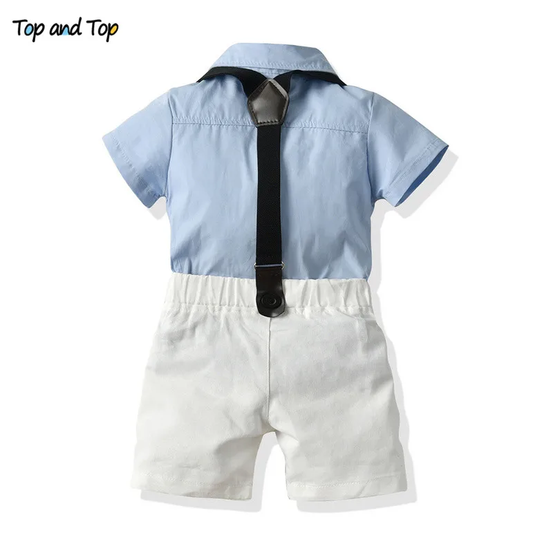 Топ и топ Одежда для новорожденных летний костюм маленьких мальчиков женская