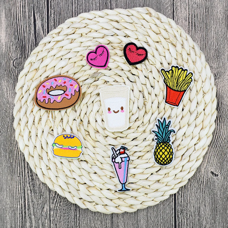 8 шт./компл. Модные Смешанные патчи для одежды утюжок на вышитой аппликацией шитья