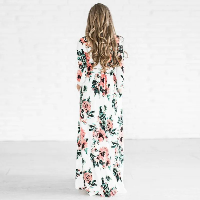 2019 новое летнее длинное платье с цветочным принтом Boho пляжное туника Макси