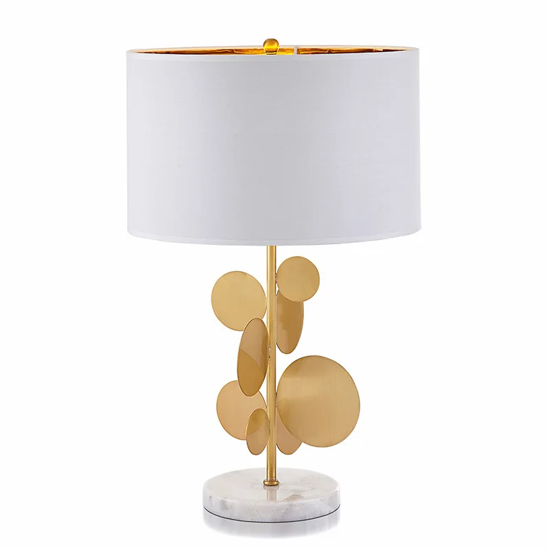 

Modern Creative Decorative Table Lamps Gold Iron Leaf Lamp Body Marble Lamp Stand Table Lamps Living Room Bedroom Table Lamps