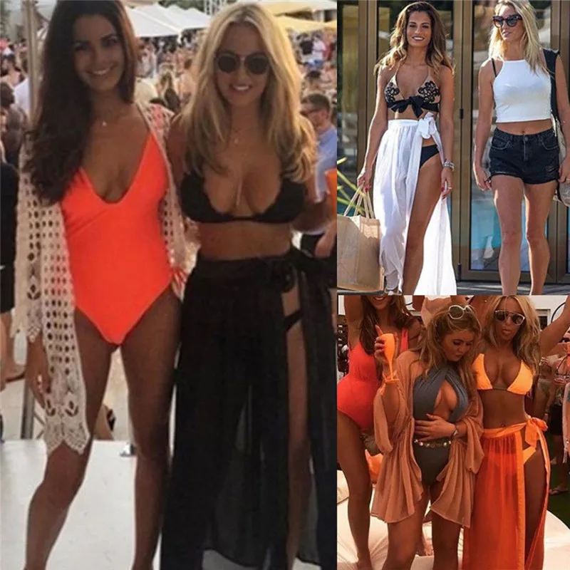 Сексуальная макси юбка с запахом саронг женский купальник бикини пляжная одежда