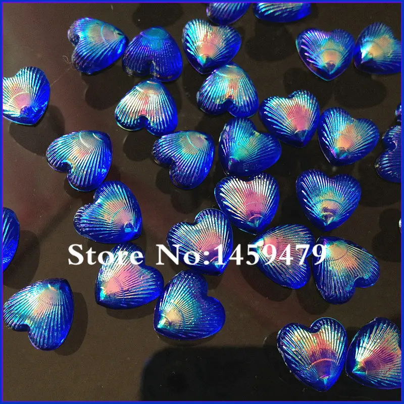 Акция в форме сердца оптовая продажа акриловый темно-синий АВ цвет 10 мм 300 шт