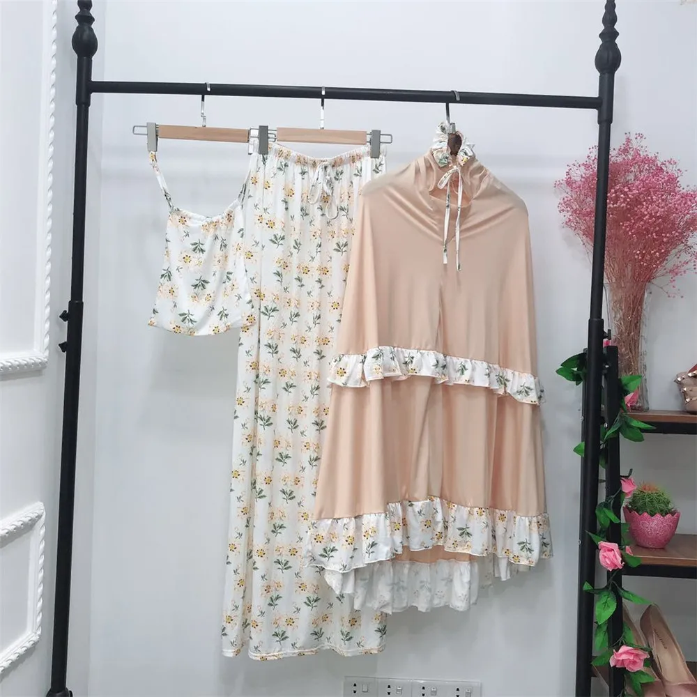 Abaya Robe Femme цветы Рамадан мусульманский хиджаб платье Кафтан Дубай абайя s женский кафтан Tesettur Elbise молитва Исламская одежда