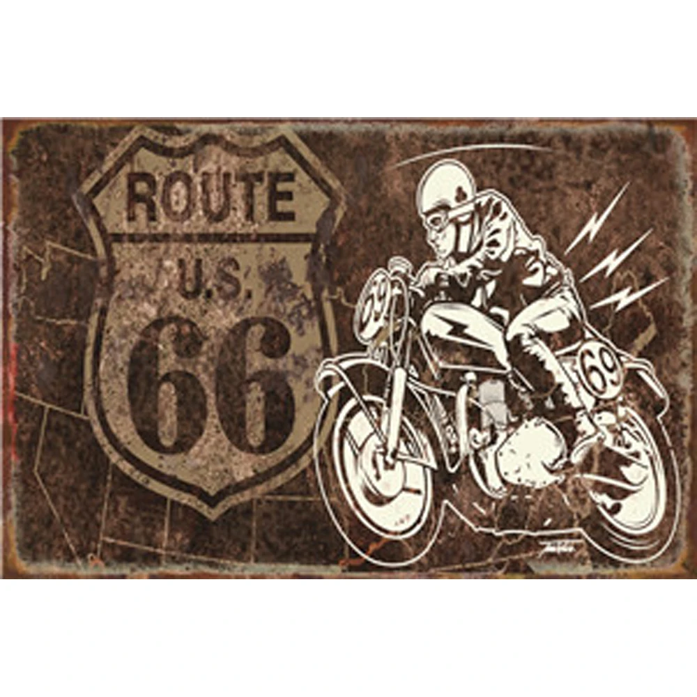 1001(215) US Route 66 винтажный металлический знак бар украшение для стен дома, паба ретро металл искусство пиво кофе плакат тарелка 20*30 см - Цвет: 1001(215)