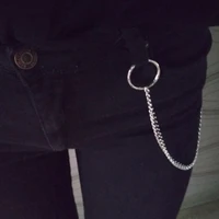 metal pant chain for unisex fashion punk trousers pant jean keychain silver ring clip keyring mens jewelry