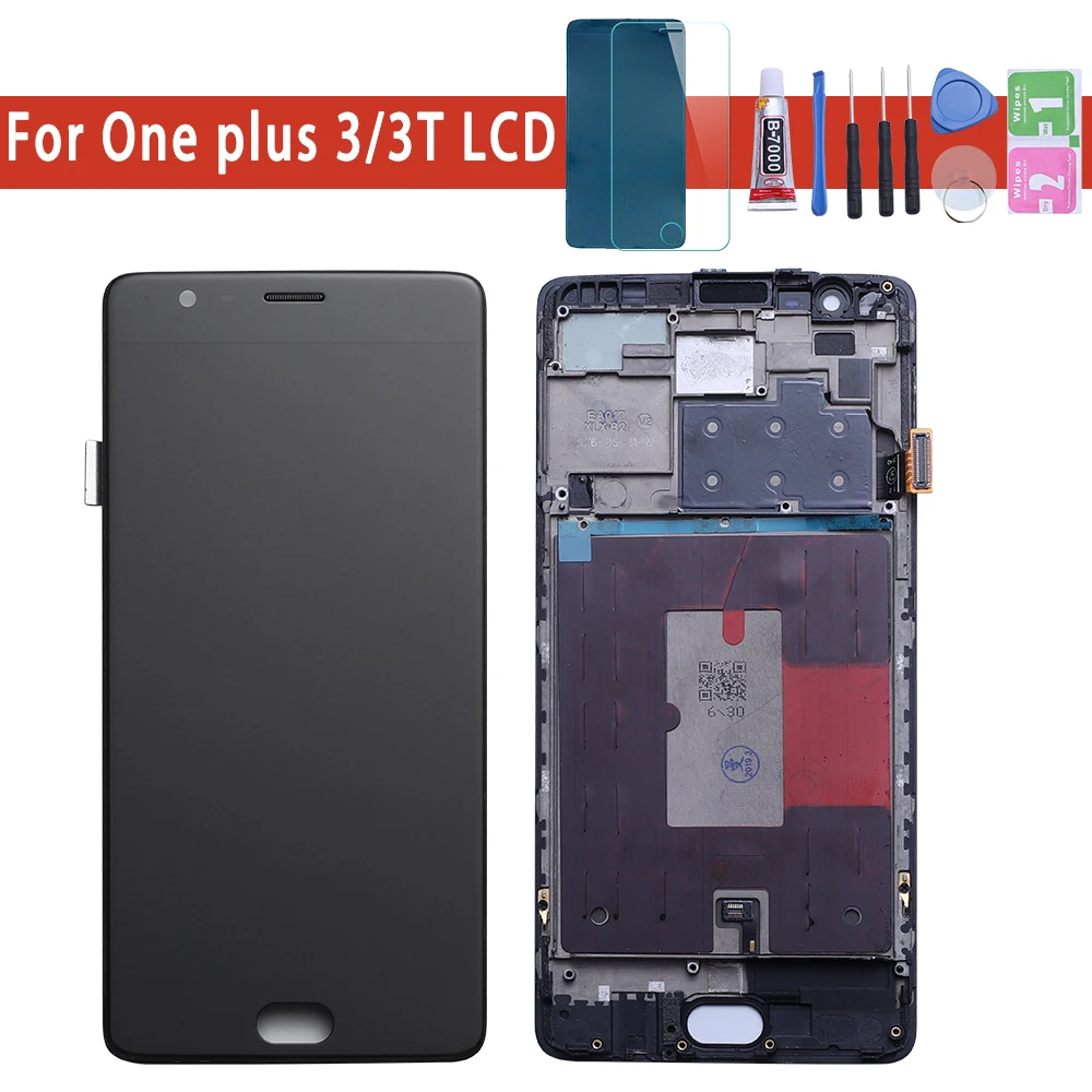 Оригинальный дисплей AMOLED для Oneplus 3T ЖК сенсорный экран с рамкой замена 3 A3000