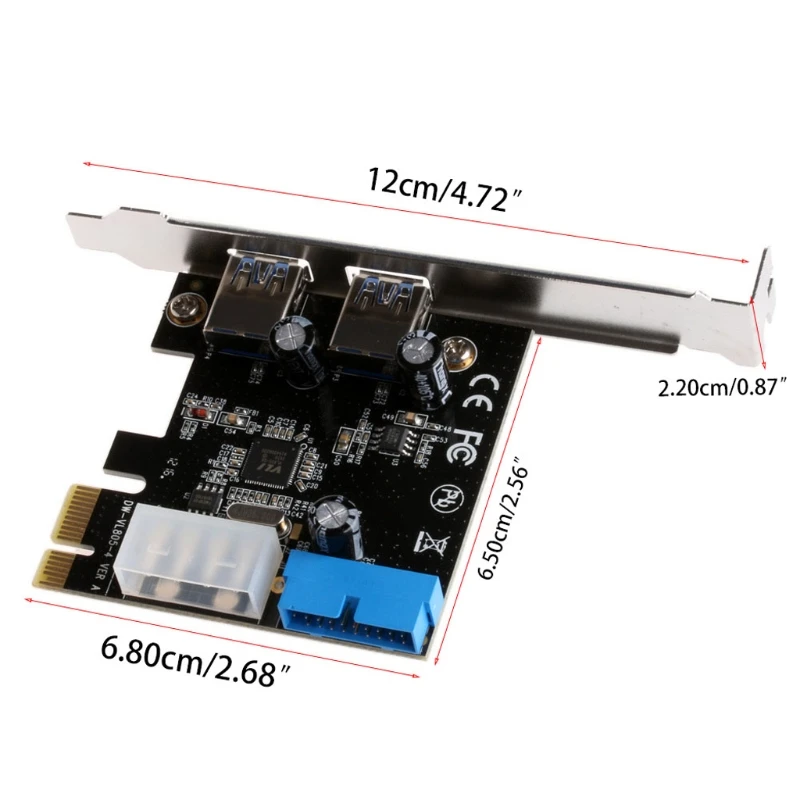 2 портами плата PCI Express USB 3 0 спереди Панель с Управление карта адаптер 4 контактный