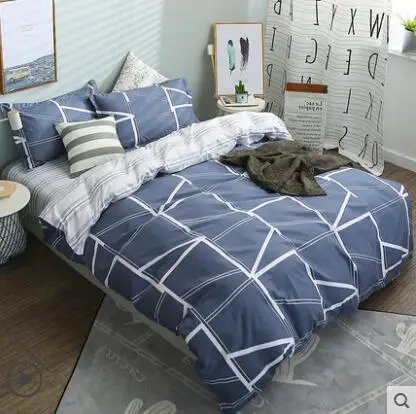 100% хлопок эко печатные геометрические полоски плед пододеяльник одеяло